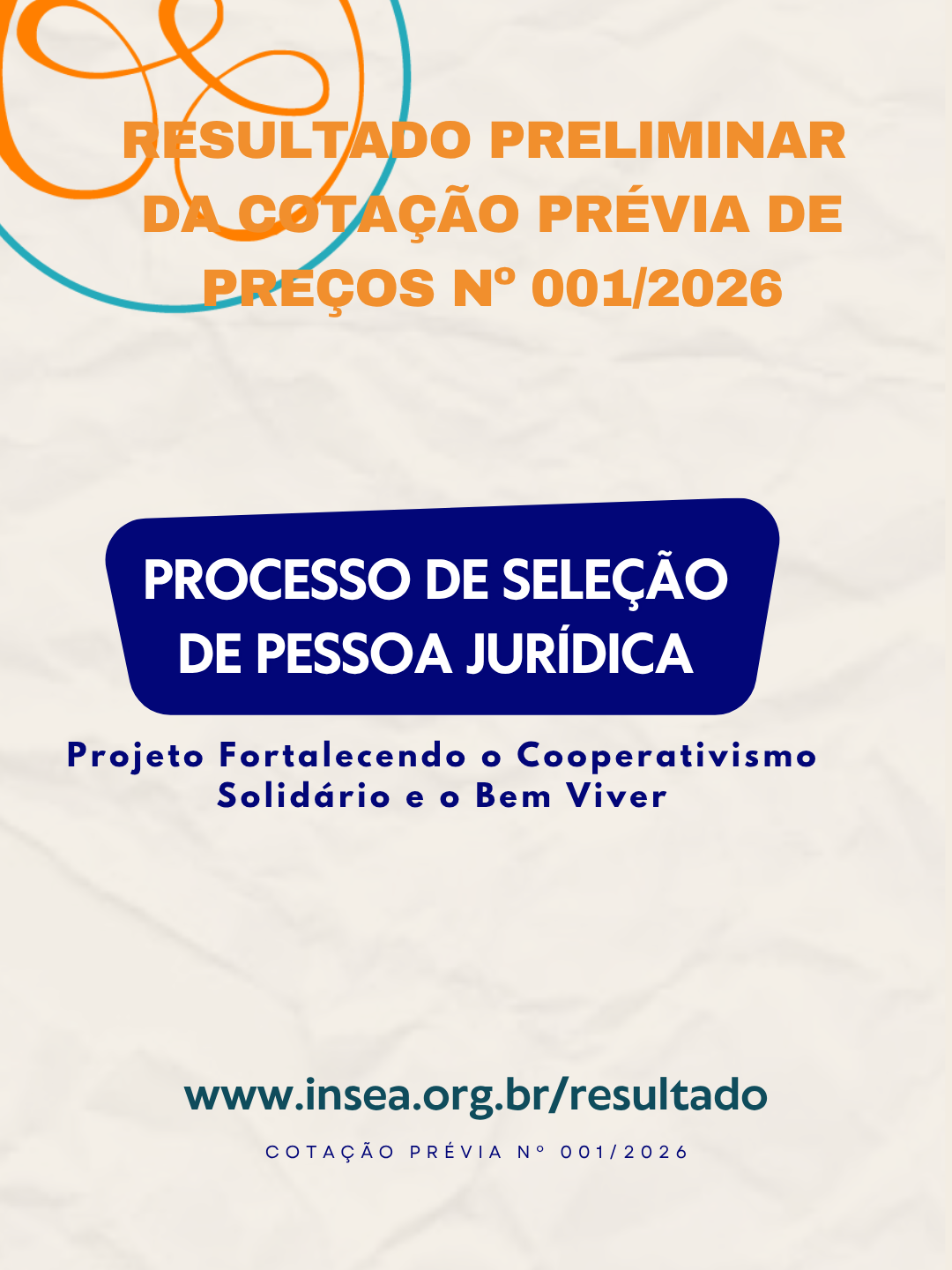 PROCESSO DE SELEÇÃO DE PESSOA JURÍDICA